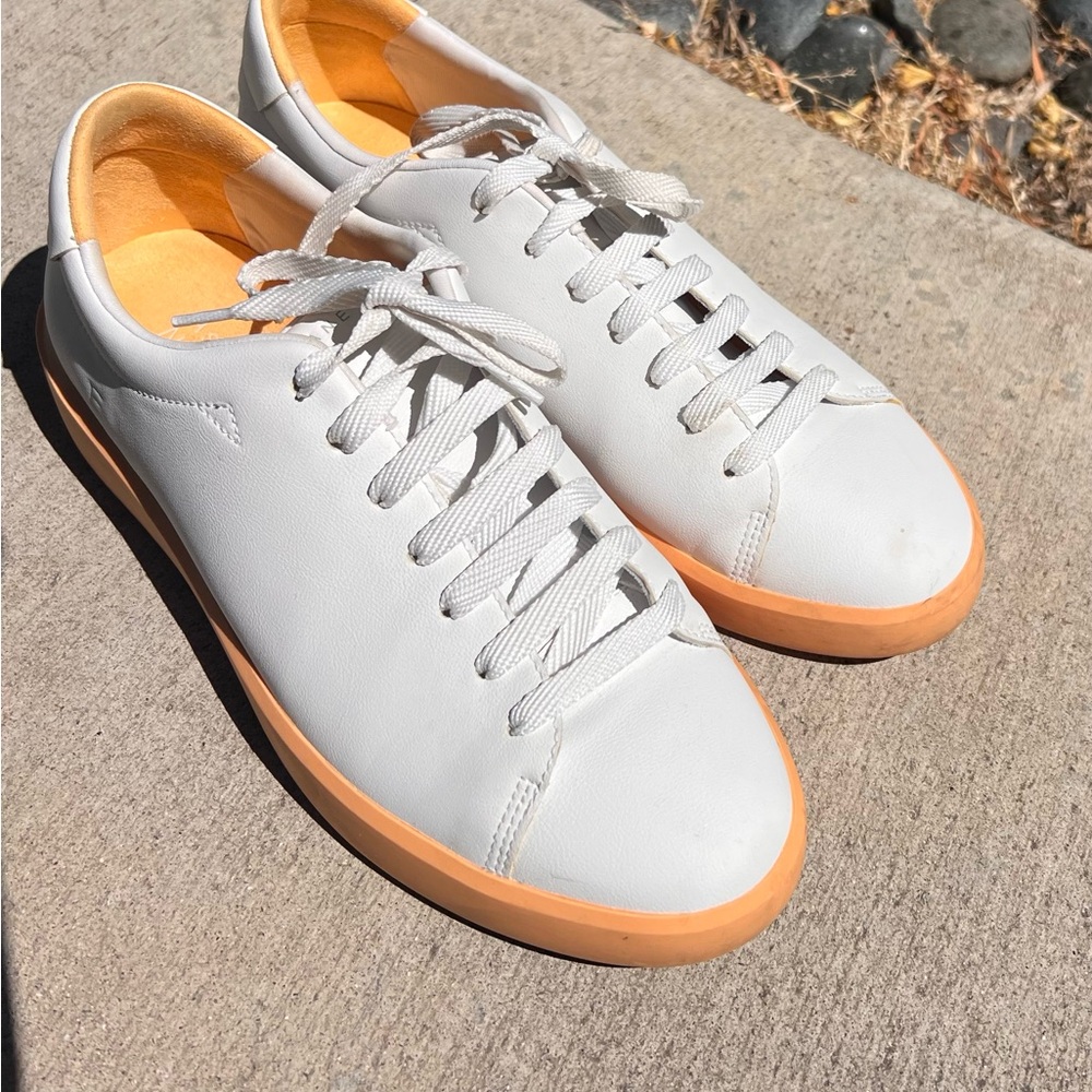 Everlane White Sneakers with Peach/light orange Soles